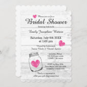 Bois rustique mason jarre nuptiale invitations à l (Devant / Derrière)