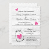 Bois rustique mason mariage campagnard invitations (Devant / Derrière)