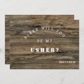 Bois Rustique Moderne, Serez-Vous Ma Carte Usher (Devant / Derrière)