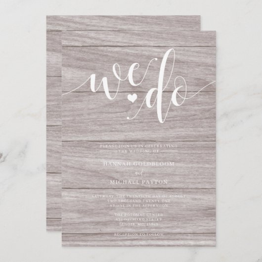 Bois rustique Nous faisons Faire-part de mariage (Devant / Derrière)