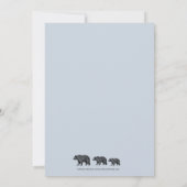 Bois rustique Ours Bleu Faire-part de grossesse (Dos)