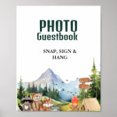 Bois rustique panneau de baby shower du livre d'or (Devant)