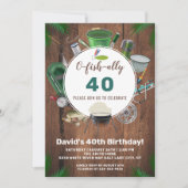 Bois rustique Pêche de plein air Invitation d'anni (Devant)