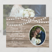 Bois rustique, phares à cordes carte de remercieme (Devant / Derrière)