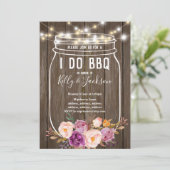 bois rustique, pot, j'invite barbecue invitation (Debout devant)