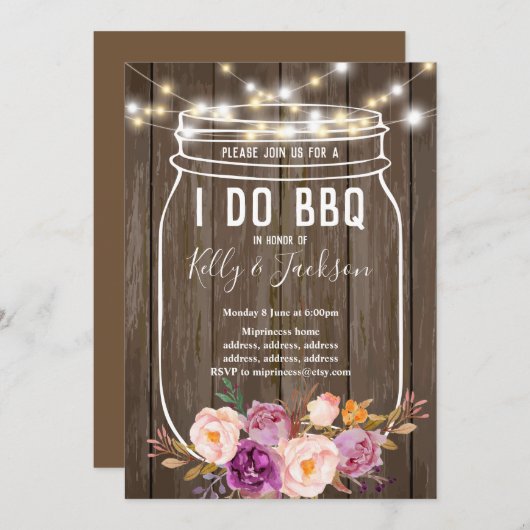 bois rustique, pot, j'organise une invitation à un (Devant / Derrière)