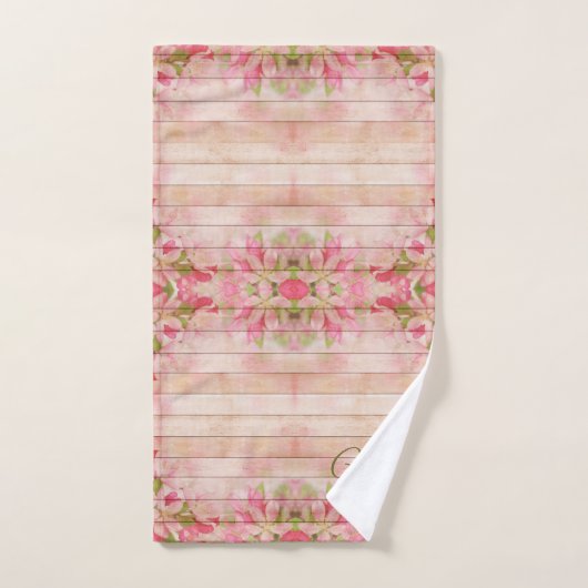 bois rustique, réception de mariage, monogramme fa (Serviette à main)