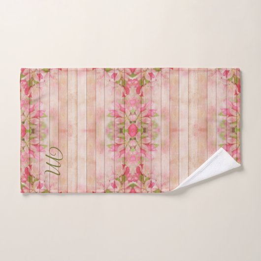 bois rustique, réception de mariage, monogramme fa (Serviette à main)