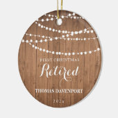 Bois rustique Retraité 1er Noël Ornement céramique (Gauche)