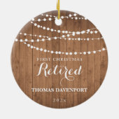 Bois rustique Retraité 1er Noël Ornement céramique (Dos)