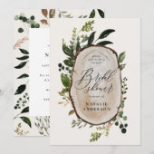 Bois rustique slice virtuel nuptiale invitation (Devant / Derrière)