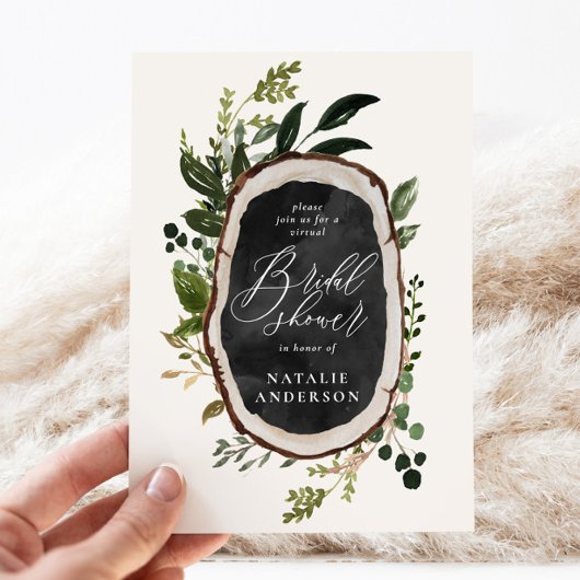 Bois rustique slice virtuel nuptiale invitation
