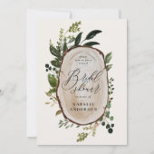 Bois rustique slice virtuel nuptiale invitation (Devant)