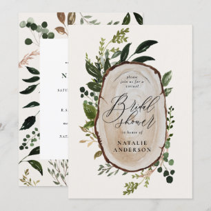 Bois rustique slice virtuel nuptiale invitation