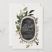 Bois rustique slice virtuel nuptiale invitation (Devant)
