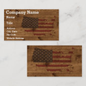 Bois rustique sur tout le Carte de visite des État (Devant / Derrière)