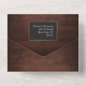 Bois rustique Tab tout en une invitation (Verso)