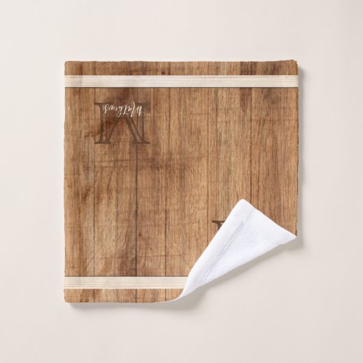 bois rustique ton bande verticale (Gant de toilette)