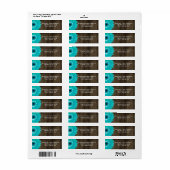 Bois rustique Turquoise Gerber Daisy Étiquettes de (Feuille entière)