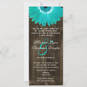 Bois rustique Turquoise Gerber Daisy Invitations d (Devant)