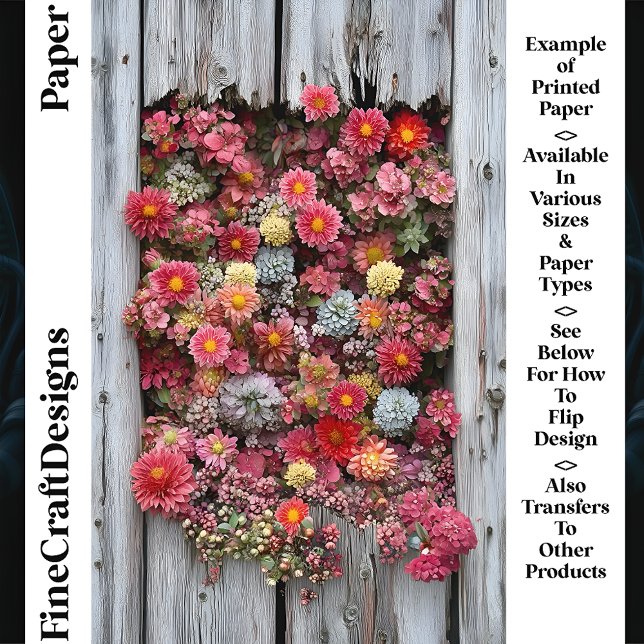 Bois rustique vieilli avec fleurs CL4 Papier à reb (Créateur téléchargé)