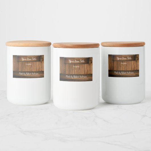 Bois rustique Votre article Étiquette produit 3"x2 (Bouteilles)