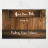 Bois rustique Votre article Étiquette produit 3"x2 (Étiquettes simples)
