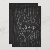 bois sculpté noir enregistrer la carte de date (Devant / Derrière)