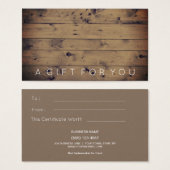 Bois simple à grange | Certificat Rustic de carte  (Devant & derrière)