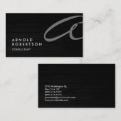 Bois simple gris clair Carte de visite tendance (Devant / Derrière)