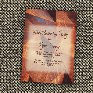 Bois Texture Guys Invitation fête d'anniversaire