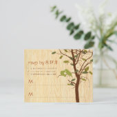 Bois veiné avec oiseaux amoureux RSVP (Debout devant)