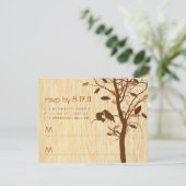 Bois veiné avec oiseaux de l'amour RSVP (Debout devant)