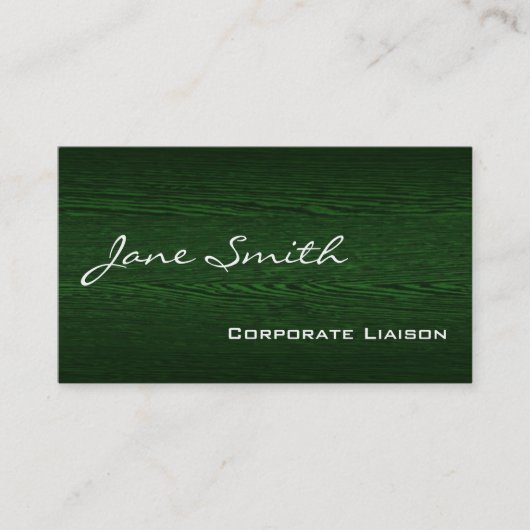Bois vert Carte de visite moderne (Devant)