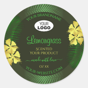 Bois vert Étiquette Hibiscus jaune Logo