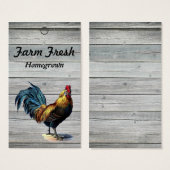 Bois Vintage Rooster Maison Prix Tags (Devant & derrière)