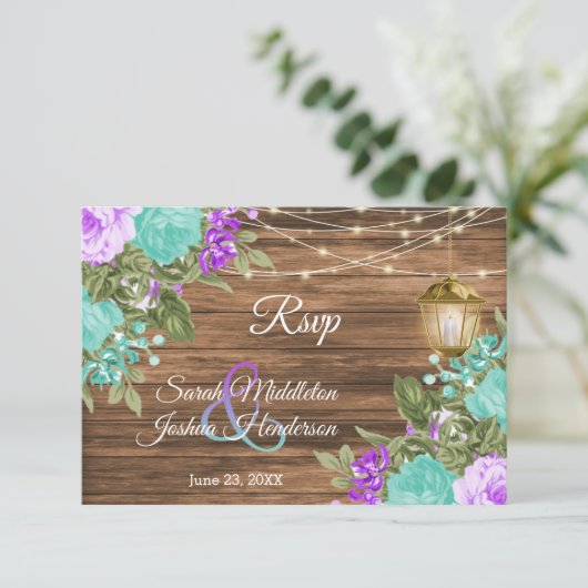Bois, violet et fleurs Turquoises - RSVP (Debout devant)