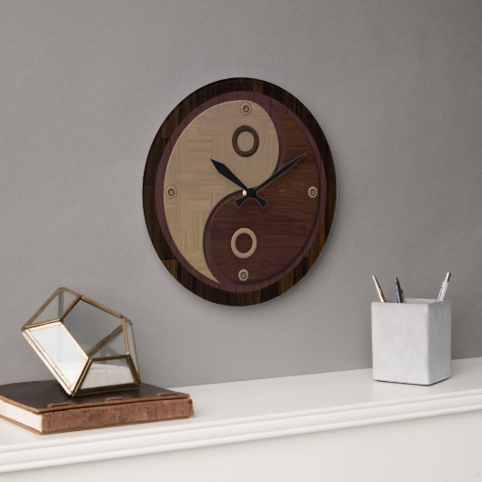 Bois Yin Yang Horloge murale (Bureau)