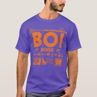  Boise BOI luchthavencode Reisdag Retro TR T-shirt