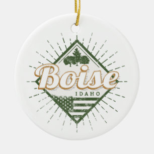 Boise City Idaho United States USA Tree Keramisch Ornament