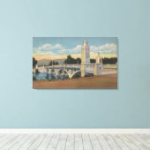 Boise, ID - Uitzicht van de Boise River Bridge Canvas Afdruk (Insitu (Houten vloer))