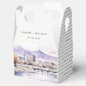 Boise, Idaho Aquarel Landschap Bruiloft Bedankdoosjes (Geopend)