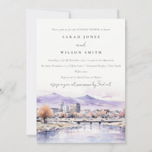 Boise, Idaho Aquarel Landschap Couples Shower Kaart