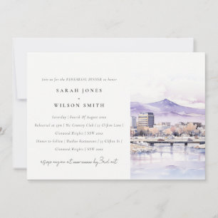 Boise, Idaho Aquarel Landschap Proefavond Dinner Kaart