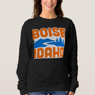 Boise Idaho Bold River, Mountain & Pine Tree Trui