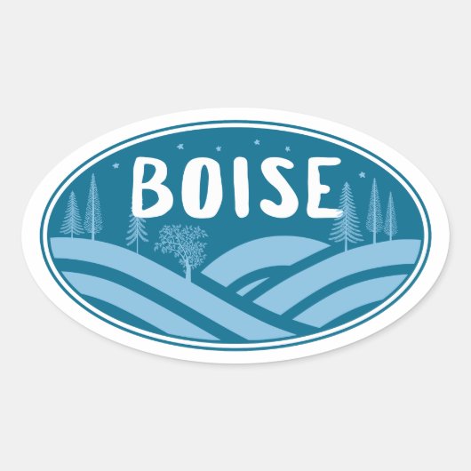 Boise Idaho buiten Ovale Sticker (Voorkant)