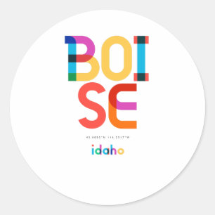 Boise Idaho Mid Century, Pop Art, Ronde Sticker