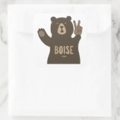 Boise Idaho Peace Bear Vierkante Sticker (Tas)
