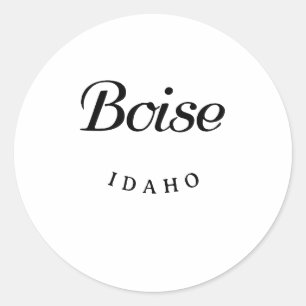 Boise Idaho Zwart Lettertype Ronde Sticker