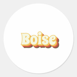 Boise Retro tekst Ronde Sticker